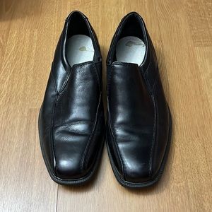 Black Leather Slip-On Dress Shoes